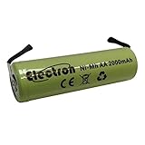 Batteria ricaricabile Ni-Mh Stilo AA 1,2V 2000mAh con linguette lamelle terminali a saldare per pacco pacchi batteria