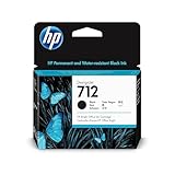 HP 712 3ED71A, Cartuccia Originale HP, Compatibile con Stampanti HP DesignJet T650, T630, T250, T230, Serie Studio e HP 713 Testina di Stampa DesignJet, Nero