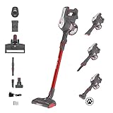 Hoover H-FREE 100 HF122GPT 011 Aspirapolvere Elettrica Senza Fili, Senza Sacco, 170W, 0,9 L, Ciclonico, Mini Turbo Spazzola, Autonomia 40 Min, Rosso