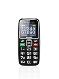 Brondi Amico Unico, Telefono cellulare GSM per anziani con tasti grandi, tasto SOS e funzione da remoto, dual SIM, volume alto, Nero