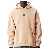 OBEY Felpa con Cappuccio Lowercase Box Logo Embroidered Oat Milk (M)