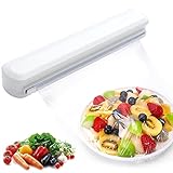 Dispenser per Involucro Plastica,Dispenser e Taglierino Alimenti,Dispenser Pellicola Trasparente,taglia pellicola da cucina,Ventosa plastic wrap dispenser with cutter,per Pellicola, Fogli di Allumini