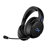 HyperX Cloud Flight, Cuffie da Gaming Senza Filo, Connessione 2,4 GHz, Telaio Acciaio, Cuscinetti in Memory Foam Rivestiti in Similpelle, Autonomia Fino a 30 Ore, Adatto per PC, PS4 e PS5, Nero/Blu