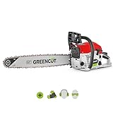 GREENCUT GS680X - Motosega a scoppio con motore a 2 tempi 68cc da 3,9 CV con lama da 22  , avviamento Easy-Start, sistema antivibrazioni, tecnologia TRU-SHARP