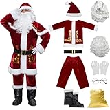 SELORE Vestito Babbo Natale Abito Babbo Natale Costume Uomo Cosplay Santa Claus Christmas Suit(L)