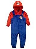 Super Mario Pigiama Intero Bambino | Onesie a Maniche Lunghe | Tuta Intera Pile Ragazzo Multicolore 9-10 Anni