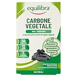 equilibra Integratori Alimentari, Carbone Vegetale, Integratore a Base di Carbone Vegetale, Contribuisce alla Riduzione dell’Eccessiva Flatulenza Postprandiale, 50 Compresse