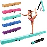 Trave Ginnastica Artistica per Casa 240 cm, Trave Pieghevole Ginnastica Portatile per Allenamento, Trave Equilibrio con Base In Gomma Antiscivolo per Bambini, Principianti e Ginnasti Professionisti