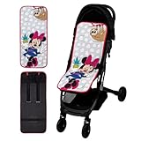 Interbaby Materassino per passeggino, universale, per estate, traspirante, confortevole, 100% cotone, 84 x 34 cm, protezioni per imbracatura | Fodera per passeggino Minnie the Craze