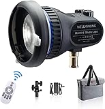 Wellmaking 80W Luce LED Portatile Luce Continua 5600K CRI 98 COB Spotlight Video Luce Dimmerabile Leggero Silenzioso Lente di Fresnel AC/DC Bowens Mount Telecomando Senza Fili Viene fornito con Borsa