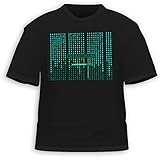 HDE®, t-shirt con led e suono nero Black medium