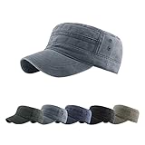 CheChury Cappello Militare Uomo Army Cappellino Cotone Repellente Berretto da Baseball Piatto per Ambientazione Esterna, Sport, Viaggi