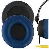 Geekria QuickFit - Cuscinetti auricolari di ricambio in pelle proteica per cuffie Sennheiser HD25, HD25SP, HD25 Lite, HD25 Plus, HD25 Limited 75th Anniversary Edition, colore blu