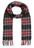 Barbour New Check Tartan Scarf One Size Black Stewart