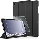 CACOE Custodia Cover Compatibile con Samsung Galaxy Tab A9+ / A9 Plus 2023 11", Ultra Sottile in Pelle con Vetro Temperato Ultra Sottile, Nero