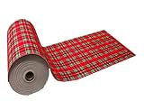 Russo Tessuti Tappeto Passatoia Natalizia Natale Scozzese Tartan Corsia Antiscivolo Metraggio-50x180