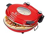 Necchi forno pizza con oblò per verifica cottura. Pronta in 3 minuti. Potenza 1200 W, temperatura regolabile fino a 400 gradi. Piastra removibile in ceramica. Timer. Coppia di spatole da 20 cm.