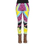 cosey - bedruckte Bunte Leggins (Einheitsgröße) - Design 80 Disco