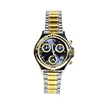 Pryngeps Orologio Chronograph Blue and Gold Steel watch 4115 Water Resistant