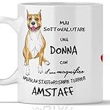 Tazza AMSTAFF - Regalo per Donna, razza American Staffordshire Terrier