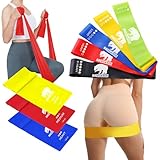 Set di 5 Bande Elastiche Fitness e 3 Fasce Elastica per Palestra (180cm) ideali per pilates, Yoga. Set di elastici fitness donna e uomo resistenti e durabili per allenamento glutei e gambe (Latex)