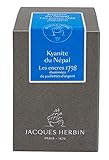 Herbin 15513JT - Inchiostro pigmentato Argento 1798 per penna stilografica, roller, pennino in vetro e porta pennino 50 ml, Blu (Kyanite du Népal)