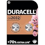 Batterie a moneta al litio da 3 V Duracell CR2032 (confezione da 2) Pila 3V Duracell CR2032 - Fino al 70% di extra durata-Tecnologia Baby Secure-Raccomandate per l’utilizzo con Apple AirTag