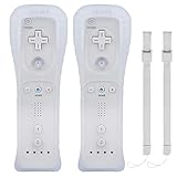 TechKen Telecomando per Wii Controller, 2 pezzi, con telecomando per il gioco, con custodia in silicone, senza Motion Plus