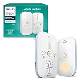 Philips Avent DECT Audio Baby Monitor, audio bidirezionale, nessuna interferenza, portata di 330 metri, durata della batteria di 24 ore, modalità Smart ECO, luce notturna, SCD503/26