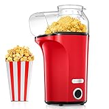 Macchina Popcorn 1400W, 4L Gande Capacità, 120g Macchina per Popcorn Aria Calda, Pop Corn Macchina, Salute e Senza Grassi, 2 Minuti Veloce, Festa Film, Natale, Anniversario per Bambini