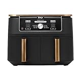 Ninja Foodi Max Dual Zone Friggitrice ad Aria, 2 Cestelli Antiaderenti, 9.5L, 6 in 1, Massima Croccantezza, Senza Olio, Cottura Arrosto, al Forno, Essicazione, 8 Porzioni, Rame/Nero, AF400EUCP