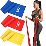 Haquno Elastico Fitness (3 Pezzi) 1.5M/1.8M/2M,con 3 Livelli di Resistenza, è Ideale per Yoga, Pilates, Allenamento di Forza e flessibilità e Stretching