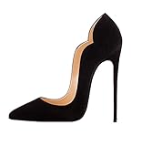 Soireelady Scarpe Donna con Tacco,Tacco a Spillo Scarpe,Scarpe con Tacco Alto Donna 12cm Nero EU37