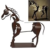 Scultura di Cavallo Traforata Tridimensionale in Metallo Rustico, la Decorazione Della Statua di Cavallo Vintage ha un Significato di Successo, Decorazione per Soggiorno, Ufficio, Libreria