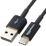 Amazon Basics Cavo da USB-C a USB-A 2.0 a ricarica rapida, velocità 480 Mbps, certificazione USB-IF, per Apple iPhone 15, iPad, Samsung Galaxy, tablet, laptop, 1.8 m, nero