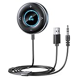 Rolgno Ricevitore Bluetooth 5.3, [Plug and Play] Bluetooth Auto con Jack AUX da 3,5 mm, Supporta Chiamate in Vivavoce, Doppia Connessione, Musica Hi-Fi, Adatto per Stereo/Altoparlanti/Cuffie Cablate