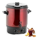 Klarstein Biggie - apparecchio infusore , pentola da infusione , pentola da conserva , vin brulé , 27 litri , 2 w , tempo regolabile a 12 minuti , spina , inox , rosso