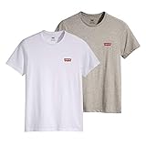 Levi s 2-Pack Crewneck Graphic Tee, T-shirt Uomo, Beige ( White / Mid Tone Grey Heather ), S