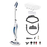 Polti Vaporetto SV460 Double, Scopa a Vapore 2 in 1 con Pulitore Portatile, 17 Accessori Inclusi, Pulizia Completa della Casa, Riscaldamento in 15 Secondi, Serbatoio Estraibile, Bianco e Blu