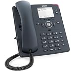 Snom D140 Telefono VoIP Fisso per Centralino Telefonico, Display TFT LCD 2,8 Scala di Grigi, 2 Account SIP, Tasti SmartLabel Programmabili, PoE Classe 1, Indicatore Notifiche 360°, Grigio Ardesia