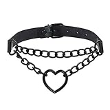 MILAKOO Heart Chain Choker Collana per donna Steampunk Goth Emo Collare Collana regolabile