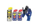 WD-40 - Kit Manutenzione Fai da Te - 2x Lubrificante Multifunzione 250ml + 1 Specialist Lubrificante al Silicone 400ml + Guanti di Precisione - Spray Doppia Posizione - Per metalli, plastica e gomma