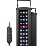 NICREW Silm LED Acquario con Timer, Luce Acquario a Spettro Completo Regolabili, Lampada Acquario per Piante Acquatiche, 28-42 cm, 9 W, 600 Lumen