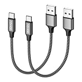 RAVIAD Cavo USB Tipo C Corto [2Pezzi, 0.5m] Nylon Cavo USB C di Ricarica Rapida e Trasferimento Dati per Samsung Galaxy S24/ S23/ S22/ S21/ S9/ S8/ Note9/ 8, MacBook, OnePlus 6T