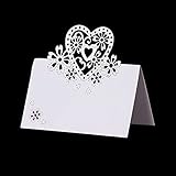 iKesoce 50 Pezzi Segnaposto da Tavolo Matrimonio Cartellini Cartoncino Bigliettino Carta Segna Posto da Tavolo Biglietti Decorazione Matrimonio Battesimo Comunione Festa Compleanno