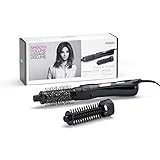 BaByliss AS82E Shape & Smooth, Spazzola ad Aria Calda da 800W, 2 testine intercambiabili: spazzola termica in ceramica da 38mm, spazzola con setole morbide da 20mm, 2 temperature + aria fredda