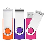 32GB 3 Pezzi Chiavetta USB 2.0 SRVR Girevole Pen Drive per archiviazione dati Unità Pennetta USB con Corda (Multicolore)