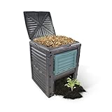 Mobiclinic®, Compostiera da giardino, Biopattumiera, Senza costi aggiuntivi, 300L, Ecologico, Trasformatore di rifiuti, Senza attrezzi, Griglie di ventilazione, Plastica riciclata