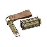 Cryptex USB Flash Drive - Un unica unità flash USB protetta da password meccanicamente. A tema Steampunk - 32gb ottone