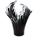 Tammaro Home Vaso in Vetro di Murano Nero Modello Incontro